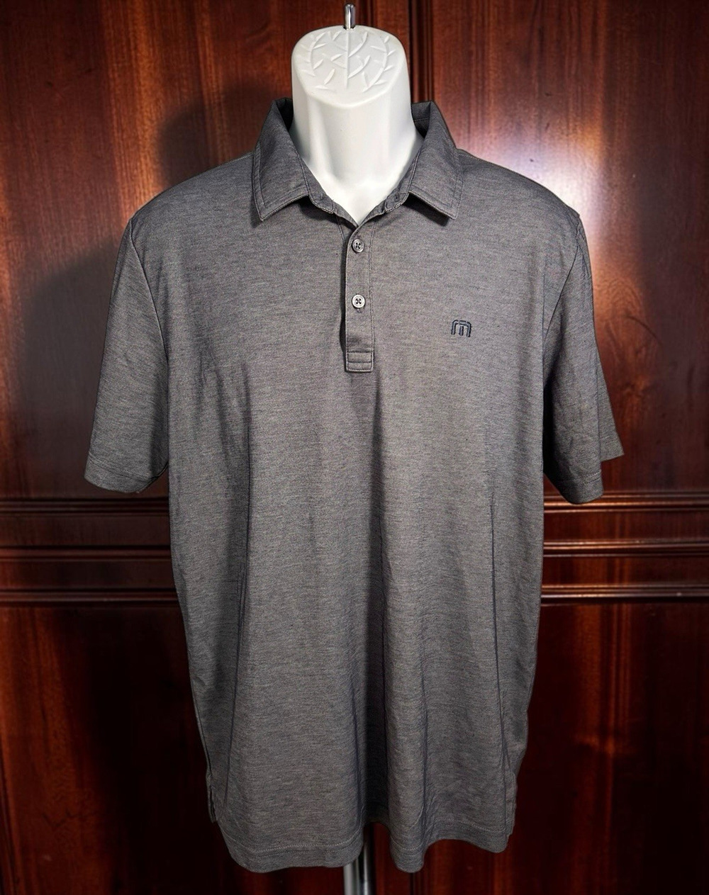 Travis Mathew Golf Polo Shirt Men's Size L Blue Performance Short Sleeve Casual